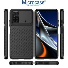 Microcase Xiaomi Poco X4 Pro 5G Thunder Serisi Darbeye Dayanıklı Silikon Kılıf - Siyah