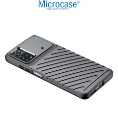 Microcase Xiaomi Poco X4 Pro 5G Thunder Serisi Darbeye Dayanıklı Silikon Kılıf - Siyah