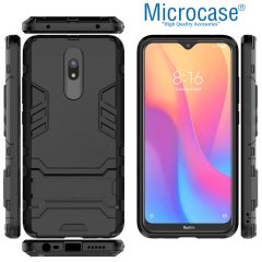Microcase Xiaomi Redmi 8A Alfa Serisi Armor Standlı Perfect Koruma Kılıf - Siyah