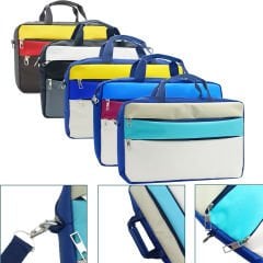 Microcase Apple iPad Air 10.5 inch 2019 ile uyumlu Tablet Macbook Laptop Tablet Çantası 2 Bölmeli AL4821 Krem Turkuaz Bej