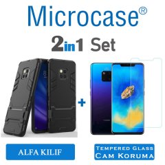 Microcase Huawei Mate 20 Pro Alfa Serisi Armor Stand Kılıf + CAM
