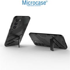 Microcase Samsung Galaxy S23 Plus Matrix Serisi Armor Standlı Perfect Koruma Kılıf -Siyah AL3416