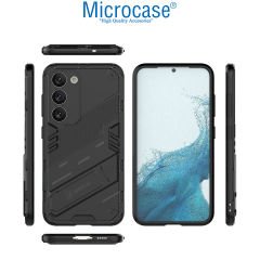 Microcase Samsung Galaxy S23 Plus Matrix Serisi Armor Standlı Perfect Koruma Kılıf -Siyah AL3416