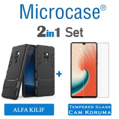 Microcase Huawei Mate 20 Alfa Serisi Armor Standlı Kılıf + CAM