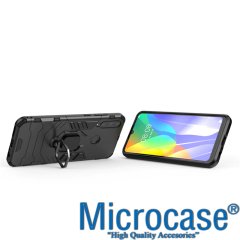 Microcase Huawei Y6P / Honor 9S Batman Serisi Yüzük Standlı Armor Kılıf - Siyah