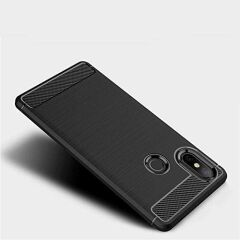 Microcase Xiaomi Mi 8 SE Brushed Carbon Fiber Silikon Kılıf - Siyah AL3332