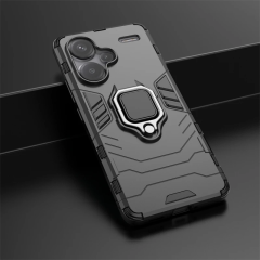 Microcase xiaomi redmi note 13 pro plus global Batman Serisi Yüzük Standlı Armor Kılıf - Siyah AL3349