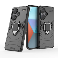Microcase xiaomi redmi note 13 pro plus global Batman Serisi Yüzük Standlı Armor Kılıf - Siyah AL3349