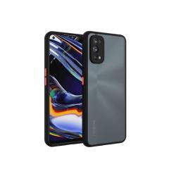 Microcase Realme 7 Pro London Serisi Sert Kılıf - Buzlu Siyah