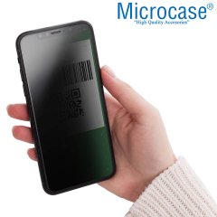 Microcase iPhone 11 Privacy Gizlilik Filtreli Tam Kaplayan Tempered Cam - Siyah