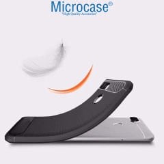 Microcase Xiaomi Mi 6 Brushed Carbon Fiber Silikon Kılıf - Siyah AL3332