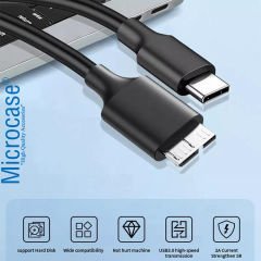 Microcase Type C için USB 3.0 Harici HDD Harddisk Bağlantı Kablosu AL4422