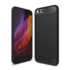 Microcase Xiaomi Mi 6 Brushed Carbon Fiber Silikon Kılıf - Siyah AL3332