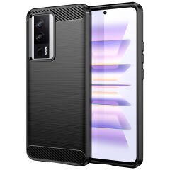 Microcase Xiaomi Poco F5 Pro / Redmi K60 / K60 Pro Brushed Carbon Fiber Silikon Kılıf - Siyah AL3332