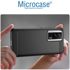 Microcase Xiaomi Poco F5 Pro / Redmi K60 / K60 Pro Brushed Carbon Fiber Silikon Kılıf - Siyah AL3332