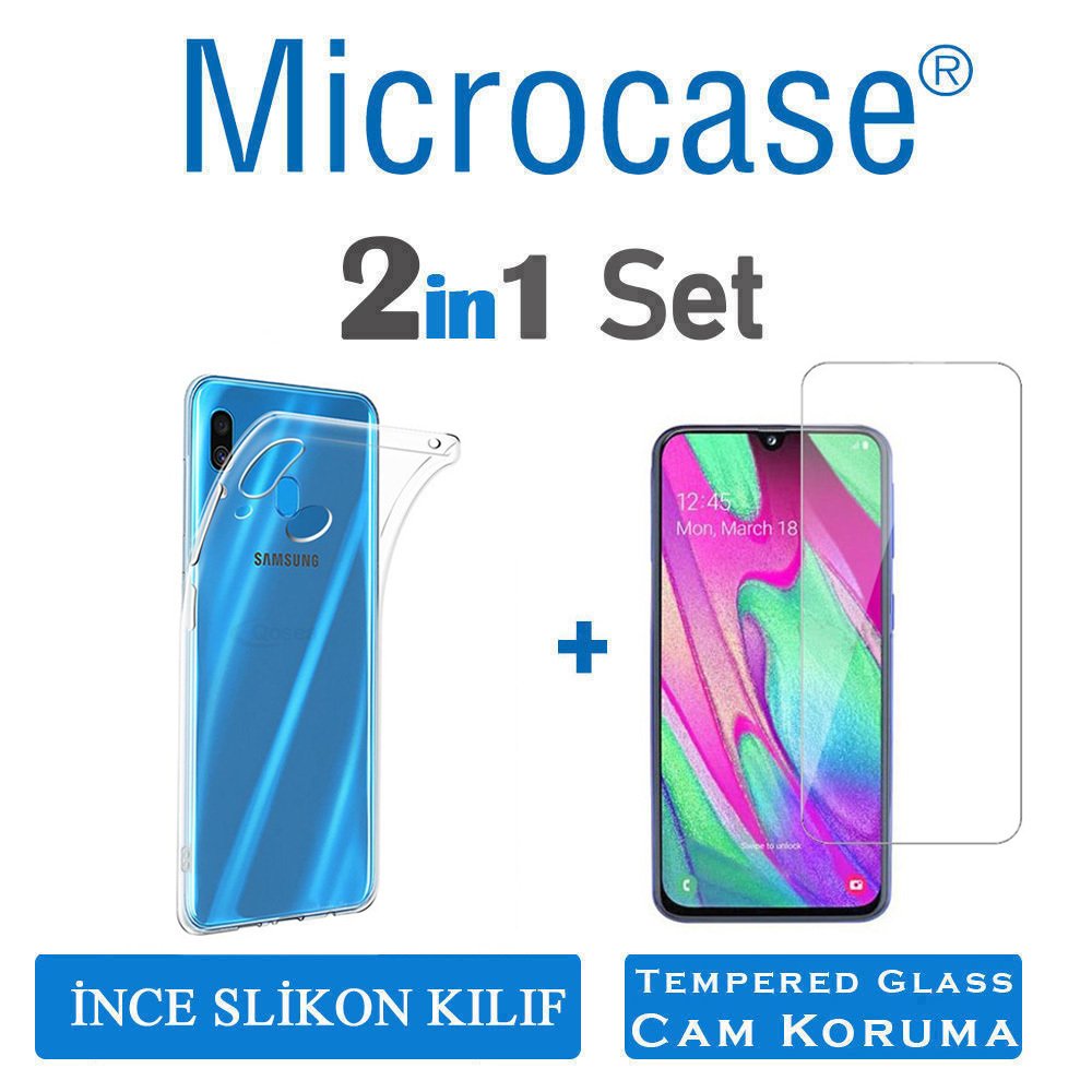 Samsung Galaxy A40 0.2 mm İnce Silikon Kılıf + CAM (SEÇİN)