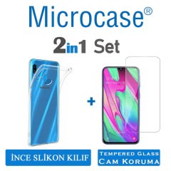 Samsung Galaxy A40 0.2 mm İnce Silikon Kılıf + CAM (SEÇİN)