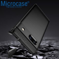 Microcase Google Pixel 7a Brushed Carbon Fiber Silikon Kılıf - Siyah AL3332