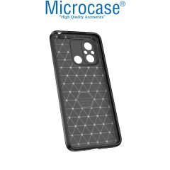 Microcase Xiaomi Poco C55 / Redmi 12C Leather Serisi Deri Efekt Silikon Kılıf - Siyah AL3337
