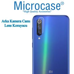 Microcase Xiaomi Mi A3 - Mi CC9e 0.2 mm İnce Silikon Kılıf + Tempered Glass Cam + Kamera Camı Lens Koruyucu