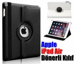 Apple iPad 5 Air Döner Standlı Kılıf + Film + Kalem