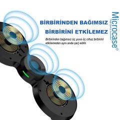 Microcase Samsung Iphone 15W 3ın1 Hızlı Şarj Özellikli Manyetik Kablosuz Şarj Cihazı AL4424