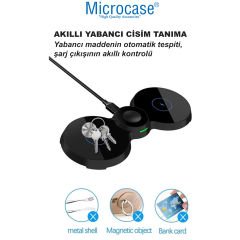 Microcase Samsung Iphone 15W 3ın1 Hızlı Şarj Özellikli Manyetik Kablosuz Şarj Cihazı AL4424