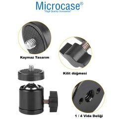 Microcase 360 Derece Ayarlanabilir Metal  3/8 Tripod Monopod Işık Standı Başlığı AL4622