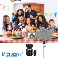 Microcase 360 Derece Ayarlanabilir Metal  3/8 Tripod Monopod Işık Standı Başlığı AL4622