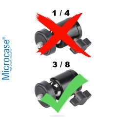 Microcase 360 Derece Ayarlanabilir Metal  3/8 Tripod Monopod Işık Standı Başlığı AL4622