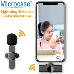 Microcase iPhone Lightning Profesyonel Wireless Kablosuz Yaka Mikrofonu Lavalier - AL2880