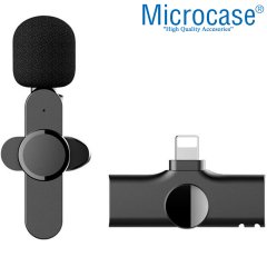 Microcase iPhone Lightning Profesyonel Wireless Kablosuz Yaka Mikrofonu Lavalier - AL2880