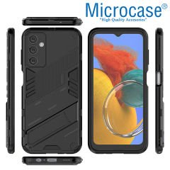 Microcase Samsung Galaxy M14 Matrix Serisi Armor Standlı Perfect Koruma Kılıf - Siyah AL3416