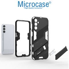 Microcase Samsung Galaxy M14 Matrix Serisi Armor Standlı Perfect Koruma Kılıf - Siyah AL3416