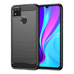 Microcase Xiaomi Redmi 10A Brushed Carbon Fiber Silikon Kılıf - Siyah AL3332