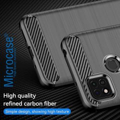Microcase Xiaomi Redmi 10A Brushed Carbon Fiber Silikon Kılıf - Siyah AL3332