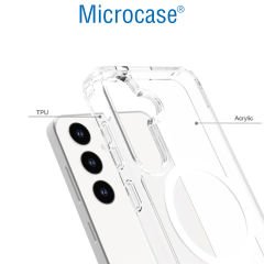 Microcase Samsung S24 Magsafe Manyetik Darbeye Dayanıklı Yarı Esnek Plastik TPU Kılıf - AL8113