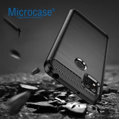 Microcase Xiaomi Redmi 10A Brushed Carbon Fiber Silikon Kılıf - Siyah AL3332