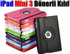 Apple iPad Mini 3 Döner Standlı Kılıf + Film + Kalem