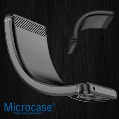 Microcase Xiaomi Redmi 10A Brushed Carbon Fiber Silikon Kılıf - Siyah AL3332