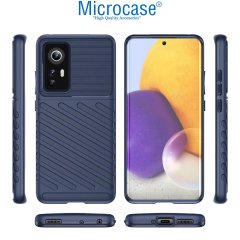 Microcase Xiaomi Mi 12X Thunder Serisi Darbeye Dayanıklı Silikon Kılıf - Mavi