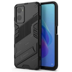 Microcase Realme 9i / Oppo A36 Matrix Serisi Armor Standlı Perfect Koruma Kılıf - Siyah AL3416