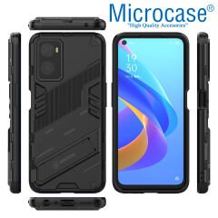 Microcase Realme 9i / Oppo A36 Matrix Serisi Armor Standlı Perfect Koruma Kılıf - Siyah AL3416