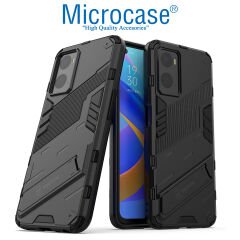 Microcase Realme 9i / Oppo A36 Matrix Serisi Armor Standlı Perfect Koruma Kılıf - Siyah AL3416