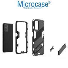 Microcase Realme 9i / Oppo A36 Matrix Serisi Armor Standlı Perfect Koruma Kılıf - Siyah AL3416