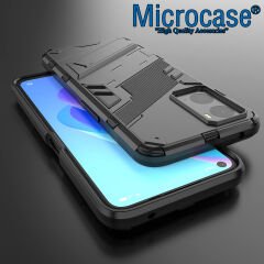 Microcase Realme 9i / Oppo A36 Matrix Serisi Armor Standlı Perfect Koruma Kılıf - Siyah AL3416