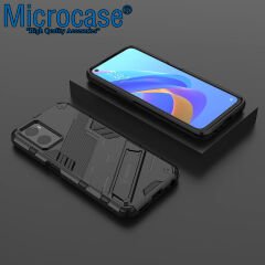 Microcase Realme 9i / Oppo A36 Matrix Serisi Armor Standlı Perfect Koruma Kılıf - Siyah AL3416