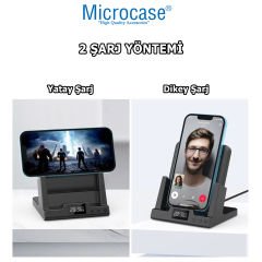 Microcase 4in1 Dijital Saatli Alarmlı Masaüstü Telefon Tutuculu Universal Kablosuz Şarj Cihazı AL4425