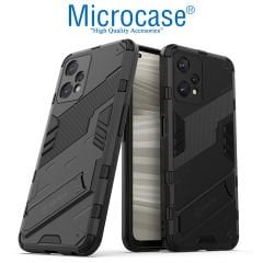 Microcase Realme 9 Pro Matrix Serisi Armor Standlı Perfect Koruma Kılıf - Siyah AL3416