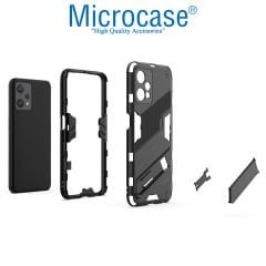 Microcase Realme 9 Pro Matrix Serisi Armor Standlı Perfect Koruma Kılıf - Siyah AL3416